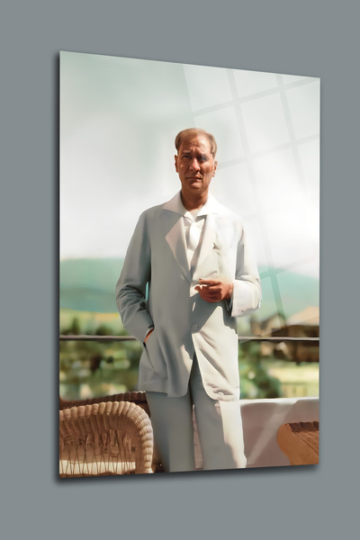 glassartdesign Pictură pe sticlă Ataturk-165