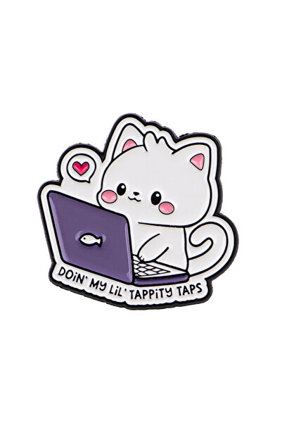 Choice 4 دبابيس زينة كرتونية على شكل ضفدع وقطة وبطة للنساء، دبابيس مينا معدني...