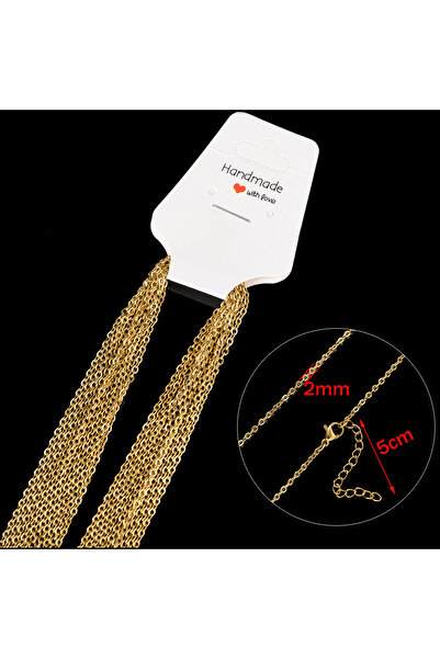 Choice Gold 2mm 10pcs 45+5cm Gold Stainless Steel Link Cable Chain Necklace w...