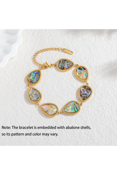 Choice سوار أنيق من صدفة أذن البحر، بتصميم قطرة ماء ملونة، مناسب للرجال والنس...