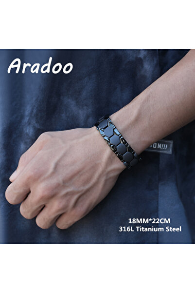 Choice1 5 Titanium Steel Magnetic Therapy Bracelets Water Wave Stainless Stee...