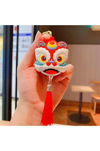 Choice Red Chinese Style Keychain Lion Dance Keychain Cartoon National Tide C...