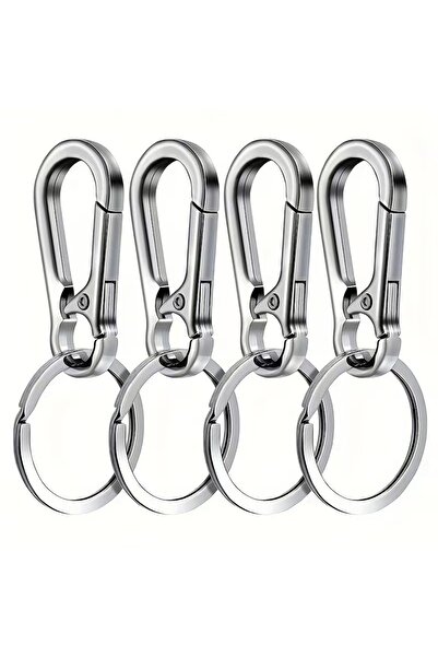 Choice Silver 4PCS 4Pcs Carabiner Clip Keychain Metal Carabiner Shape Key Rin...