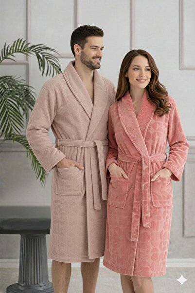 Özdilek Circular Aile Bornoz Seti Kiremit-Bej