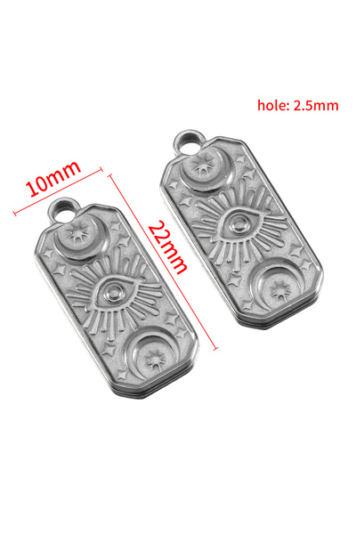 Choice 5 قطع من الفولاذ - 5 قطع من الفولاذ المقاوم للصدأ، قلادات مستطيلة الشك...