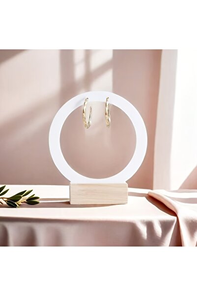 Choice حامل مجوهرات دائري بسيط من الأكريليك، رف عرض للأقراط لطاولة الزينة/الم...