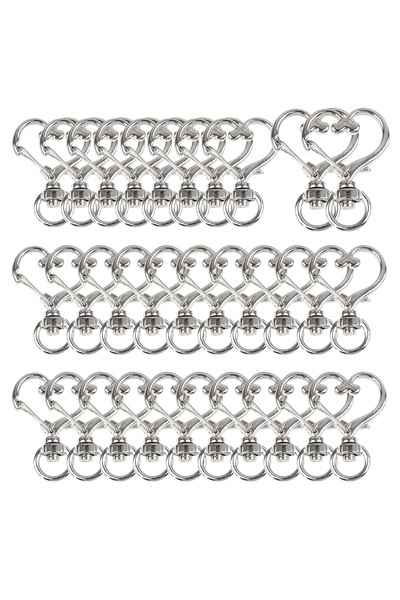 Choice5 60 قطعة فضية اللون، 5/10/15/25/40/60 قطعة، خطافات دوارة على شكل قلب، ...