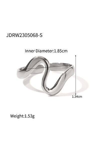 Choice JDRW2305068-S Uworld Minimalist Stainless Steel Twisted Geometric Abst...