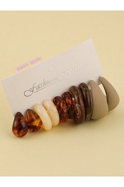 Choice 034A 3 أزواج - 8 أزواج أقراط عصرية بتصميم كلاسيكي عتيق، ذات سطح غير من...