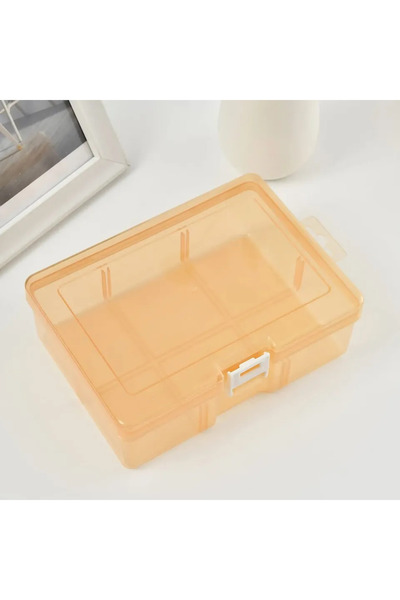 Choice صناديق تخزين بلاستيكية شفافة باللون البرتقالي لتخزين المجوهرات والإكسس...