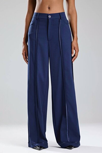 tw3 Жіночі штани з атласними деталями та поясом