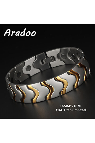 Choice4 1 Titanium Steel Magnetic Therapy Bracelets Water Wave Stainless Stee...