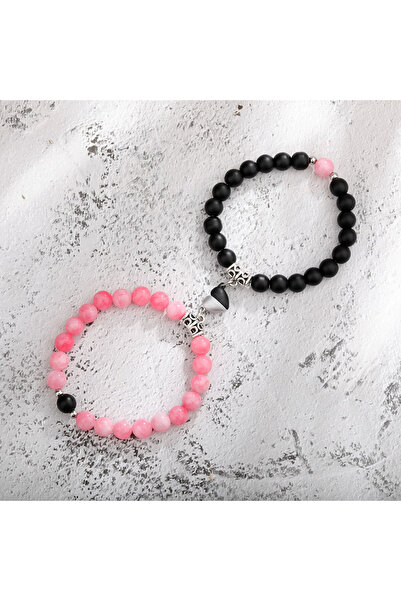 Choice B06-08-13 2Pcs/Set Natural Stone Beaded Heart Magnet Attraction Couple...