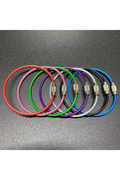 Choice 2x200m-random mix 10pcs Keychain Rope Stainless Steel Wire Cable Loop ...