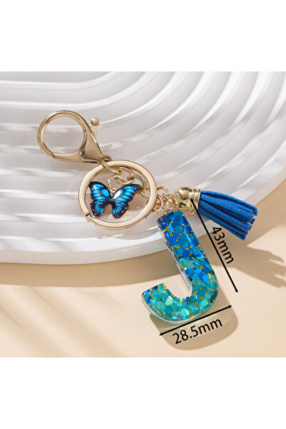 Choice J قطعة واحدة سلسلة مفاتيح حرف أبجدي من سبيكة معدنية، سلسلة مفاتيح على ...