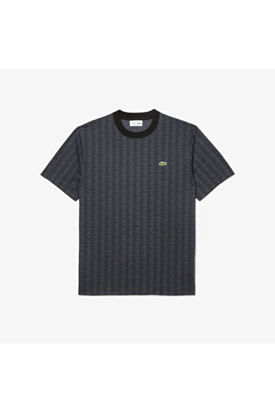 Lacoste Monogram Jersey Erkek Gri T-Shirt