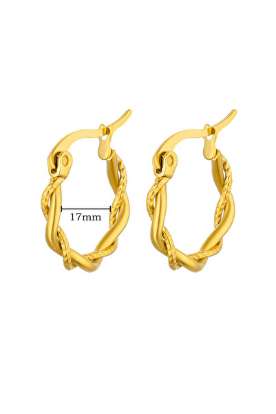 Choice E4131G Chunky Drop Hoop Earrings for Women Stainless Steel Gold Color ...