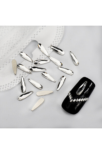 Choice 100 قطعة من أحجار الراين الكريستالية البيضاء الشفافة بأشكال مختلفة، مق...