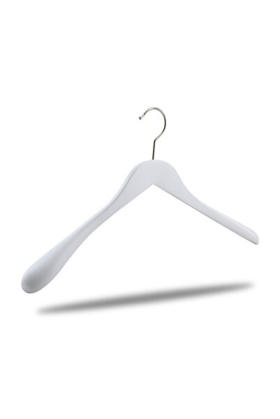 NYN Wooden Men's Coat Hanger White Color 2 Pieces 45cm