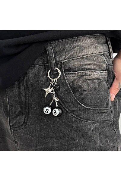 Choice I00K1BK00301 Ingemark 6 Styles Goth Black Dice Billiards Pendant Keych...