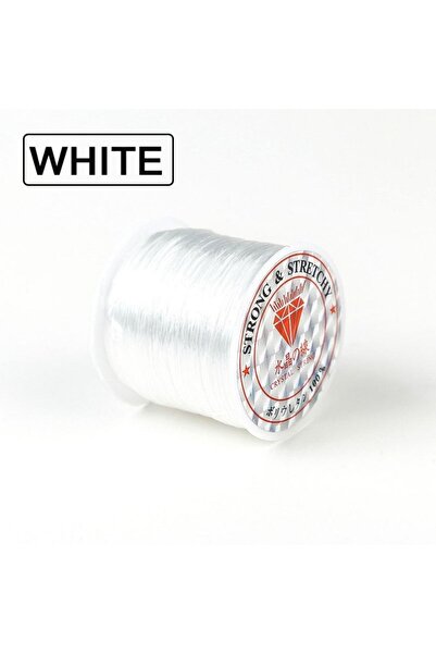 Choice3 خيط مطاطي شفاف كريستالي أبيض متعدد الألوان بطول 50 متر - خيط قوي لصنع...