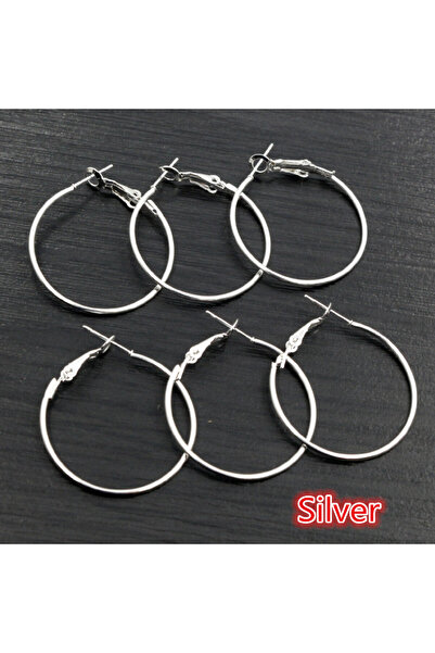 Choice 20 قطعة من الأقراط الفضية المطلية بأحجام 15 مم، 20 مم، 25 مم، 30 مم، م...