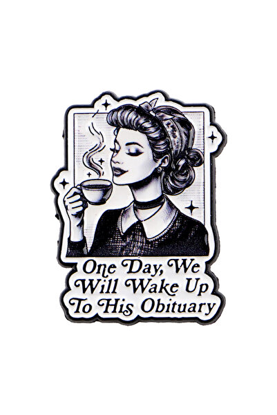 Choice 1 "في يوم من الأيام، سنستيقظ على نعيه" دبوس مينا على شكل هيكل عظمي كرت...