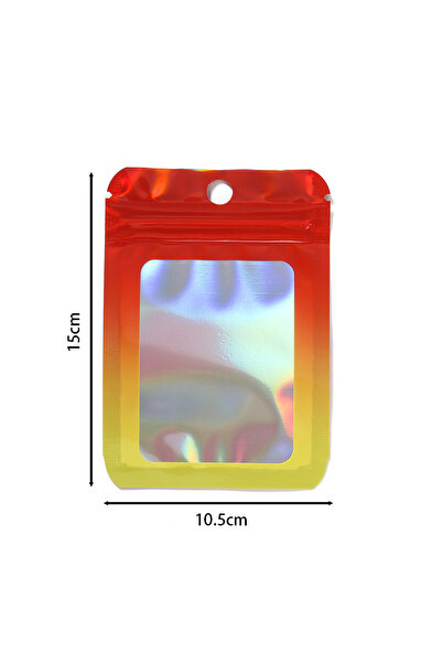 Choice أكياس بلاستيكية سميكة بسحاب، حمراء اللون، مقاس 10×15 سم، 50 قطعة، متدر...