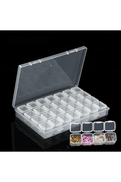 NAILFYOU 1pcs 28grids 1pcs New Nails Art Organizer Storage Box Cartoon Cat Be...