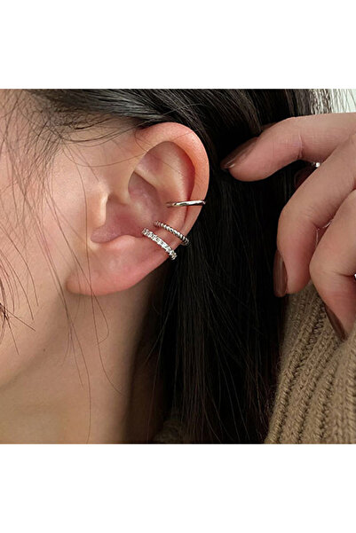 Choice KVSILVER1 3pcs/Set Fashion Minimalist Rhinestone Clip Earrings Vintage...