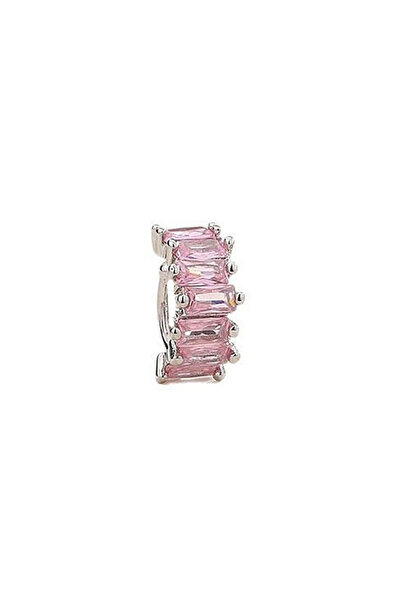 Choice pink A Girl 1Pcs Irregular Square Zircon Ear Clip Earrings for Women G...