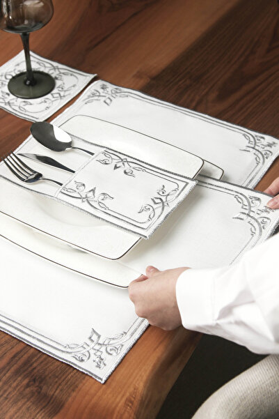 iwa concept Embroidered Ramadan Iftar Tableware Presentation Set - 24 Piece R...