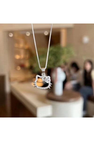 Miniso Hello kitty necklace Cartoon Hello Kitty Pendant Necklaces Fashion Bow...
