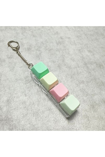 Choice 4 Keys Caramel Bread Design Fidget Keychain Keys Button Keycap Finger ...