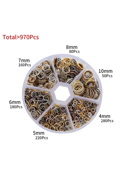 Choice مجموعة متنوعة من حلقات الوصل المعدنية المفتوحة، حلقات وصل منقسمة، حلقا...