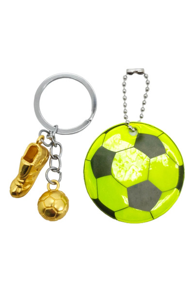 Choice 2PCS 2PCS- Men's Football Reflective Key Chain + Golden Ball and Golde...