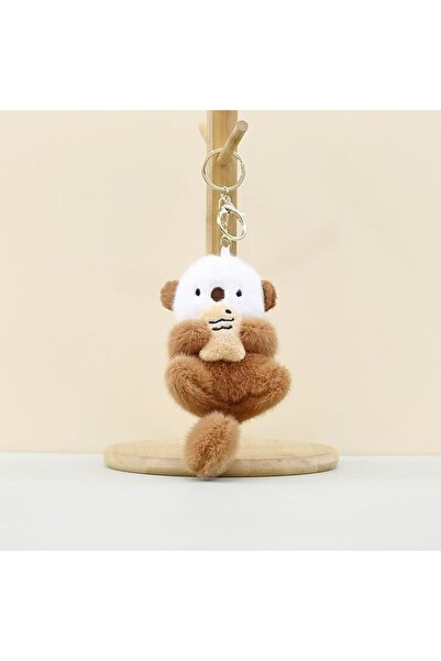 Choice Brown Red New Cartoon Sea Otter Plush Keychain Small Pendant Fish Seal...