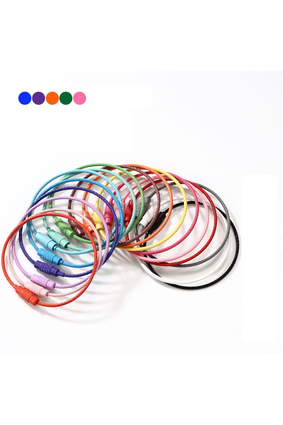 Choice 10 قطع بألوان متنوعة، 10 قطع من حلقات مفاتيح سلكية ملونة من الفولاذ ال...