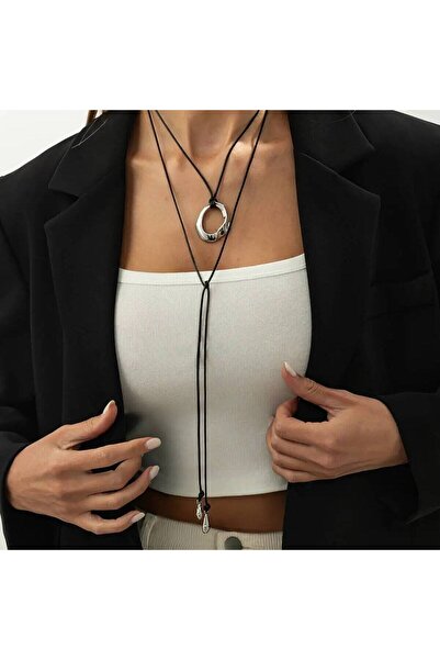 Choice Silver Color KunJoe Simple Hollow Out Geometric Pendant Necklace for W...