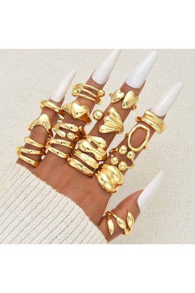 Choice AYA6605001 Vintage Boho Smooth Geometric Rings Set for Women Elegant M...