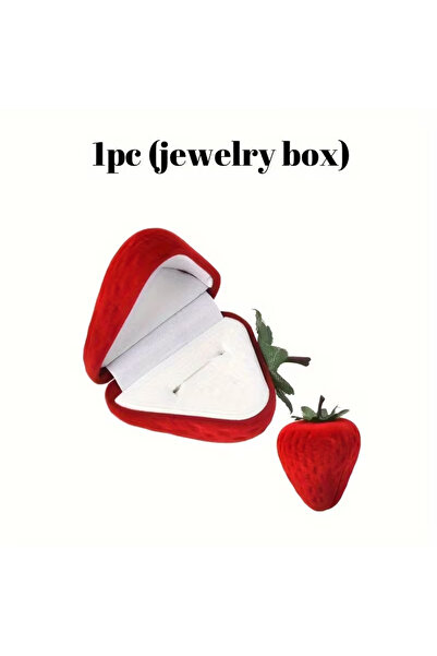 Choice علبة مجوهرات على شكل فراولة، علبة لحفظ الخواتم والأقراط، مناسبة لحفلات...