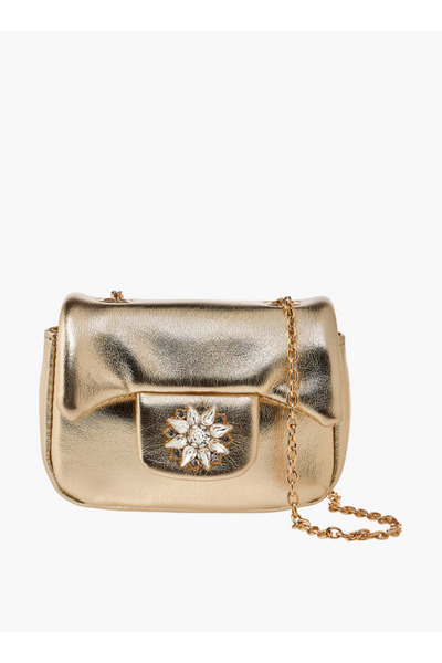 Celeste Embellished Crossbody Bag with Chain Strap Ramadan Collection - H 8.3...