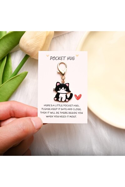 Choice D سلسلة مفاتيح على شكل قطة لطيفة ذات سلوك حسن، مصنوعة من سبيكة معدنية ...