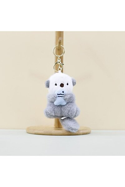 Choice Light Blue New Cartoon Sea Otter Plush Keychain Small Pendant Fish Sea...