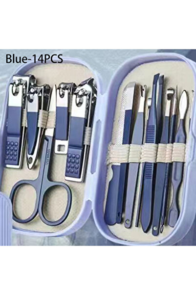 Choice3 Blue 14pcs 8/14/18pcs Nail Clipper Set Stainless Steel Manicure Pedic...