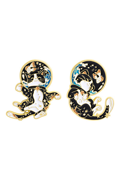 Choice QHXZ5188-5189 Cartoon Space Astronaut Cat Collection Enamel Pins Cute ...