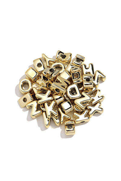 Choice1 ١٥ قطعة - حروف ذهبية عشوائية، ١٥ قطعة/مجموعة، لون ذهبي وفضي، خرز حروف...