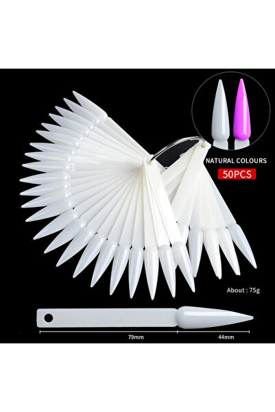 Choice أدوات تزيين الأظافر الطبيعية المدببة، مخطط ألوان، 50 قطعة، حامل عرض أط...