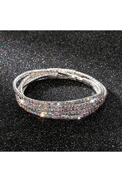 Choice C 5Pcs/Lot Elastic Crystal Bracelets 2mm Charming Gold Color Crystal R...