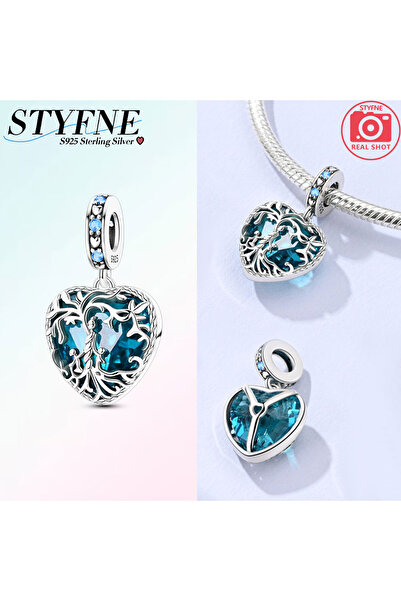 Choice KYC1429 Plated 925 Silver Blue Heart Tree of Life Family & Love Charms...